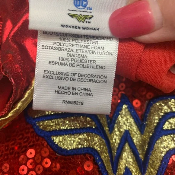 Wonder Woman Superhero Kids Halloween Costume - Red and Blue - Picture 5 of 8